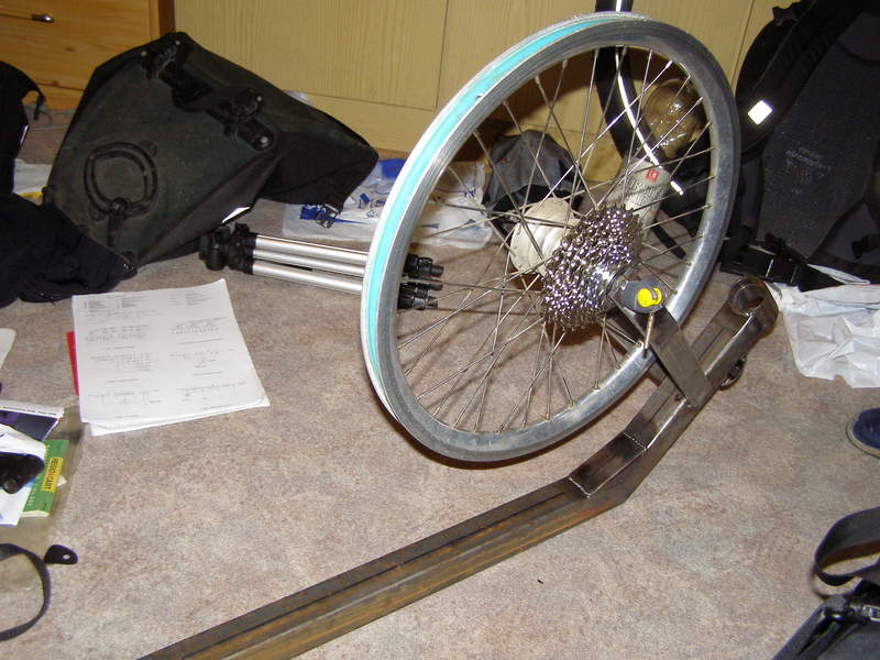 The front frame with a wheel inside for testing