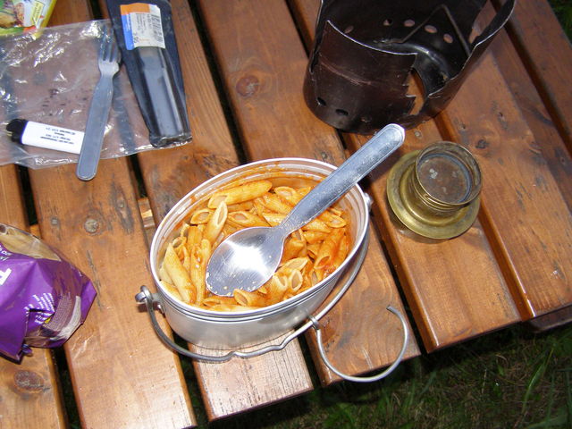 Nudeln mit Tomatensoße, um genau zu sein.