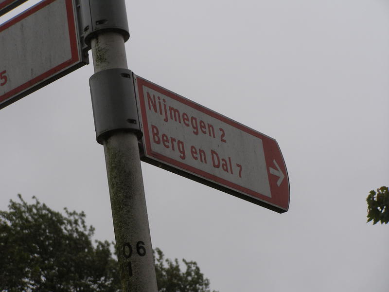 It's getting hilly, even the cycle path signs show it (Berg en Dal = Mountain and Valley)