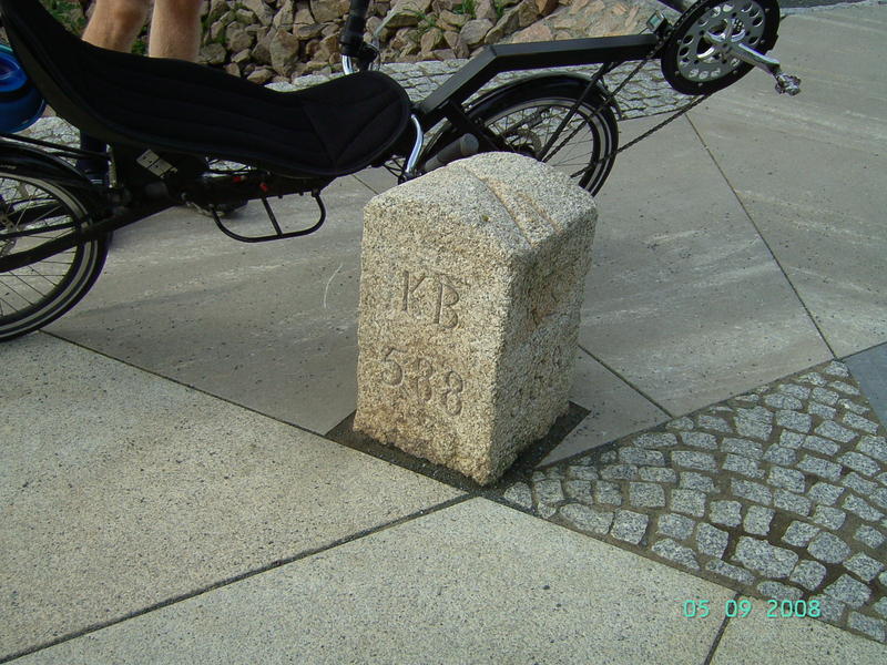 The restored border stone