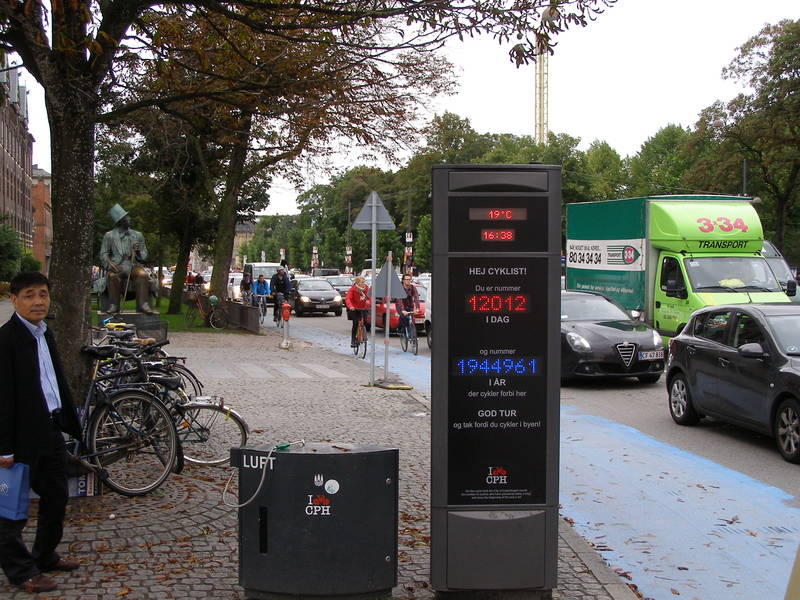 Radfahrerzähler in Kopenhagen
