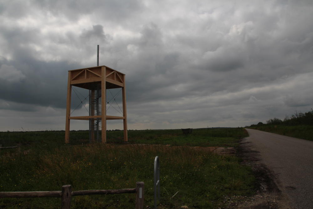 Der hübsche neue Aussichtsturm steht dort in Anlehnung an einen Feuerturm, von dem aus während des Torfabbaus beobachtet wurde, ob nicht irgendwo ein Feuer ausgebrochen ist, was bei Torf natürlich eher ungünstig wäre.
